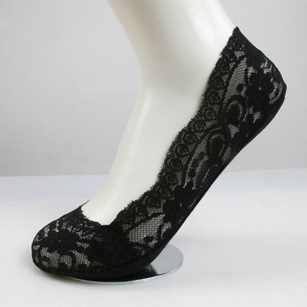 Cotton Lace Antiskid Invisible Liner Low Cut Socks - Picture 3 of 7